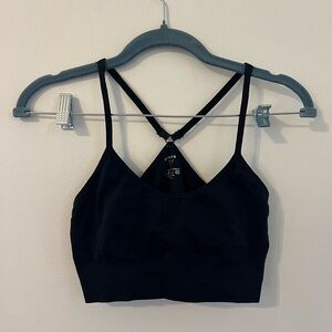 Black Strappy Sports Bra with Criss-Cross Design